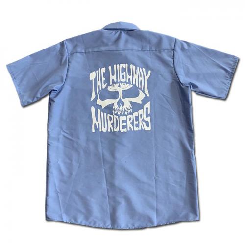 THE HIGHWAY MURDERERS "LOGO" S/S ワークシャツ (L.BLUE)