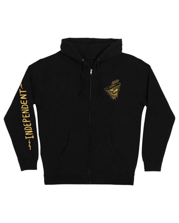 INDEPENDENT - インディペンデント "BRATRUD" ZIP HOOD (BLACK x YELLOW)