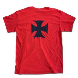 BLACK SHEEP SKATES - "IRON CROSS" S/S Tシャツ (REDxBLACK)