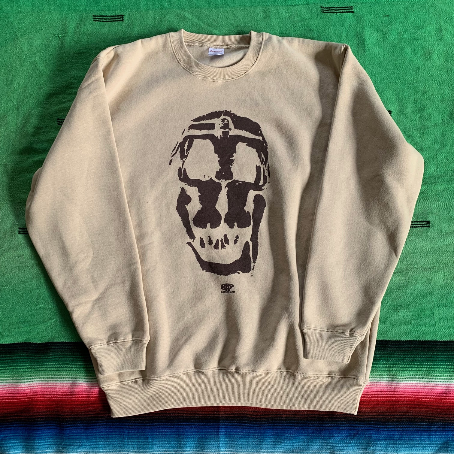 BLACK SHEEP SKATES - ブラックシープ "女髑髏" スウェット (BEIGE) XLサイズ