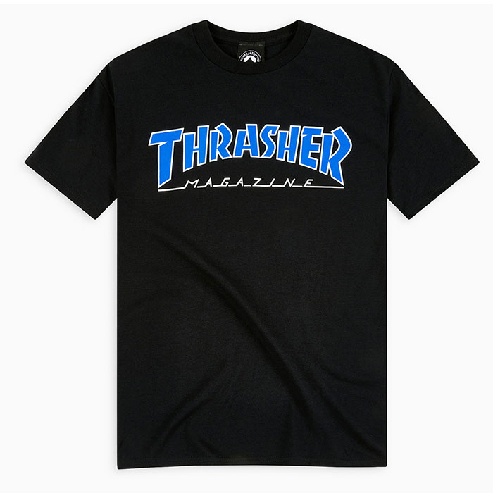 THRASHER - スラッシャー "OUTLINED" Tシャツ (BLK/BLUE)