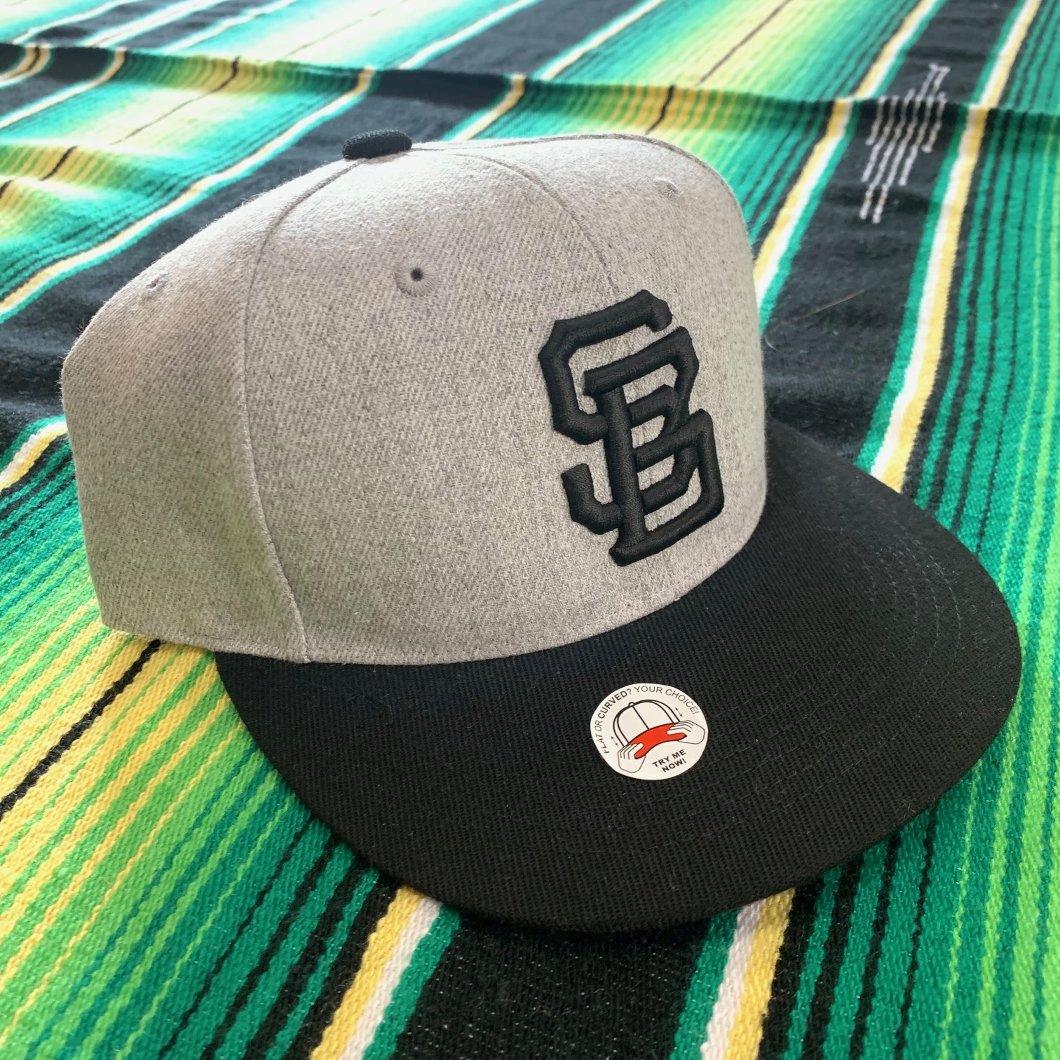 BLACK SHEEP SKATES - ブラックシープ "BS" スナップバック キャップ (GRAY x BLACK)