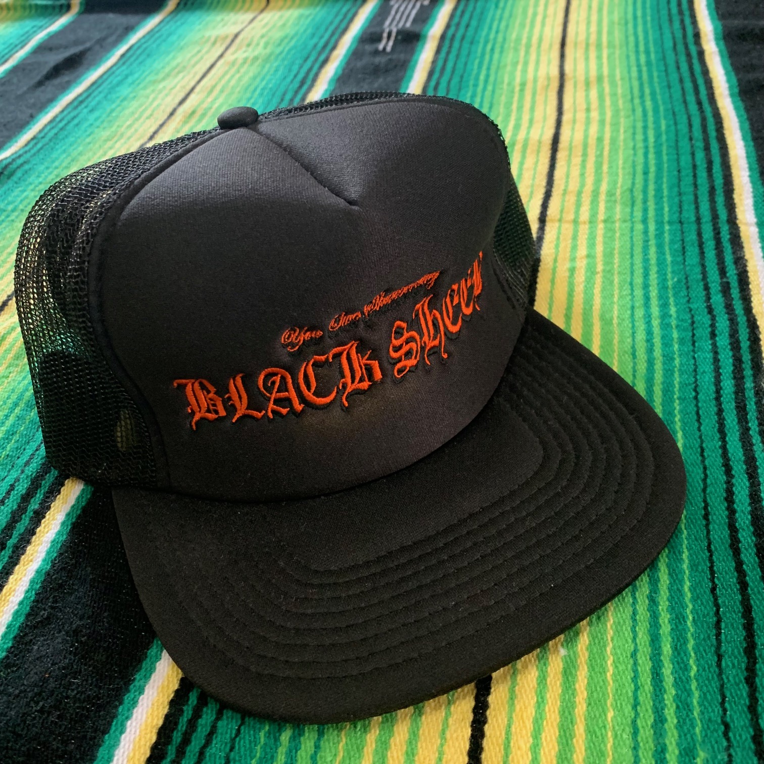 BLACK SHEEP SKATES - ブラックシープ "OLD E" MESH CAP (BLACK)
