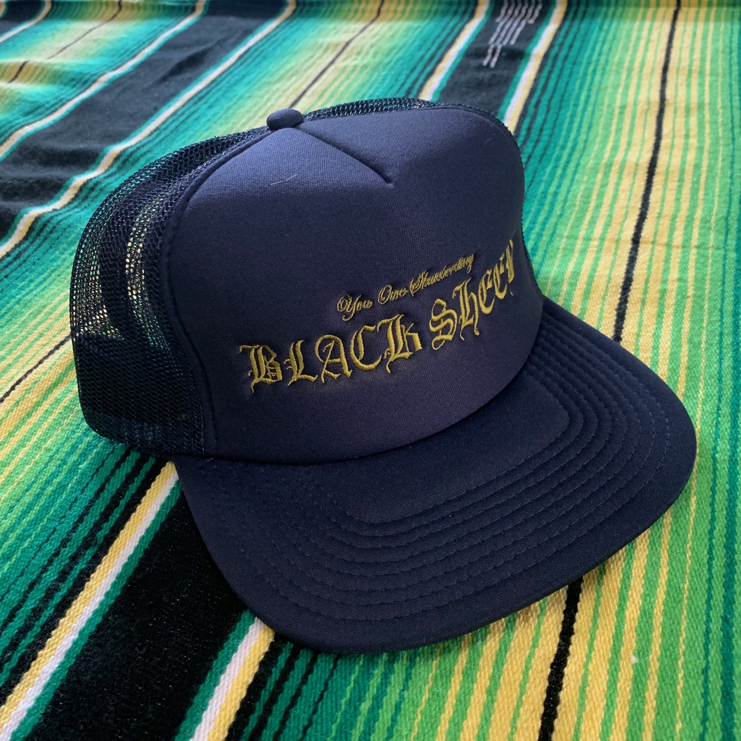 BLACK SHEEP SKATES - ブラックシープ "OLD E" MESH CAP (NAVY)