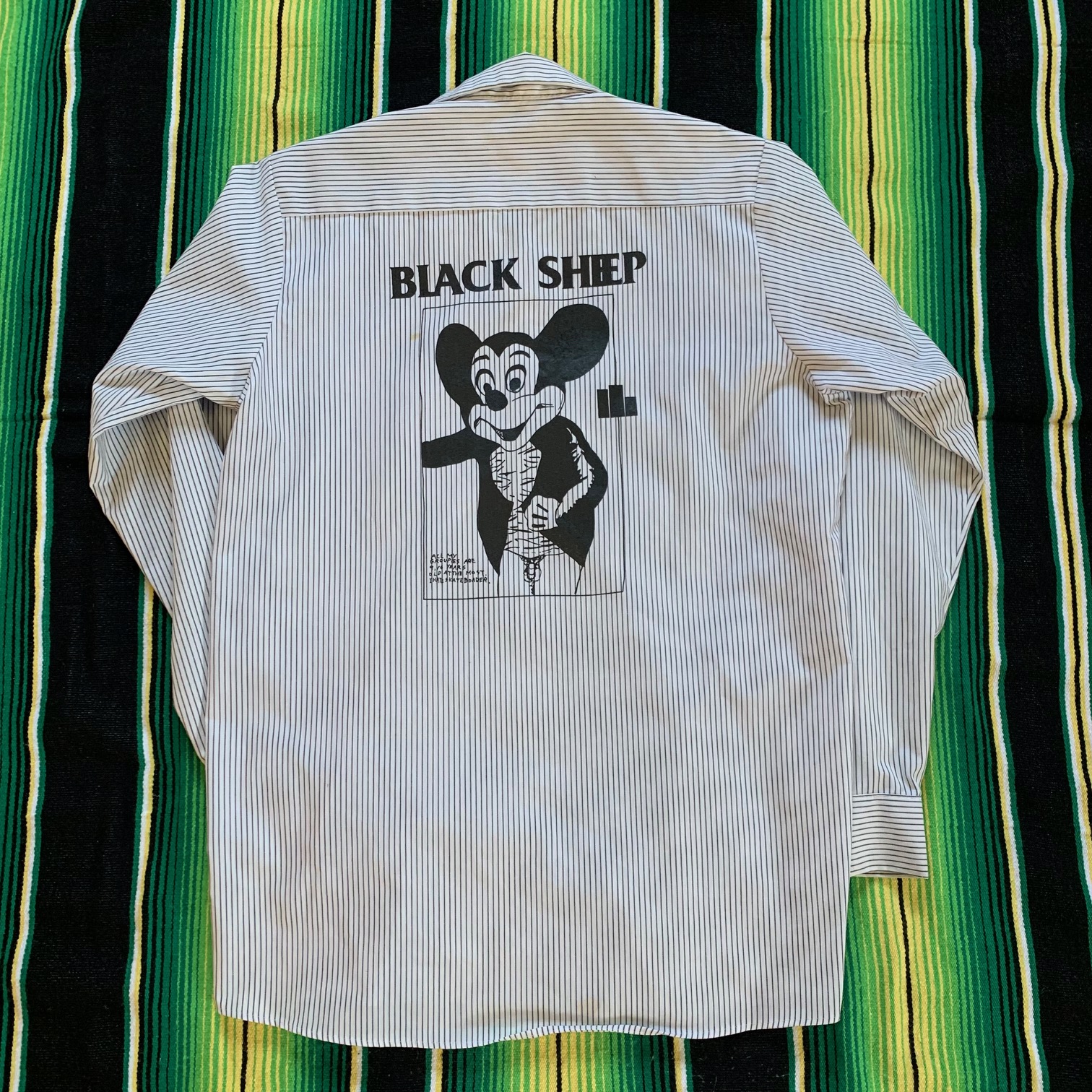 BLACK SHEEP SKATES - ブラックシープ "MIKKI-" WORK SHIRTS (黒ストライプ) Mサイズ