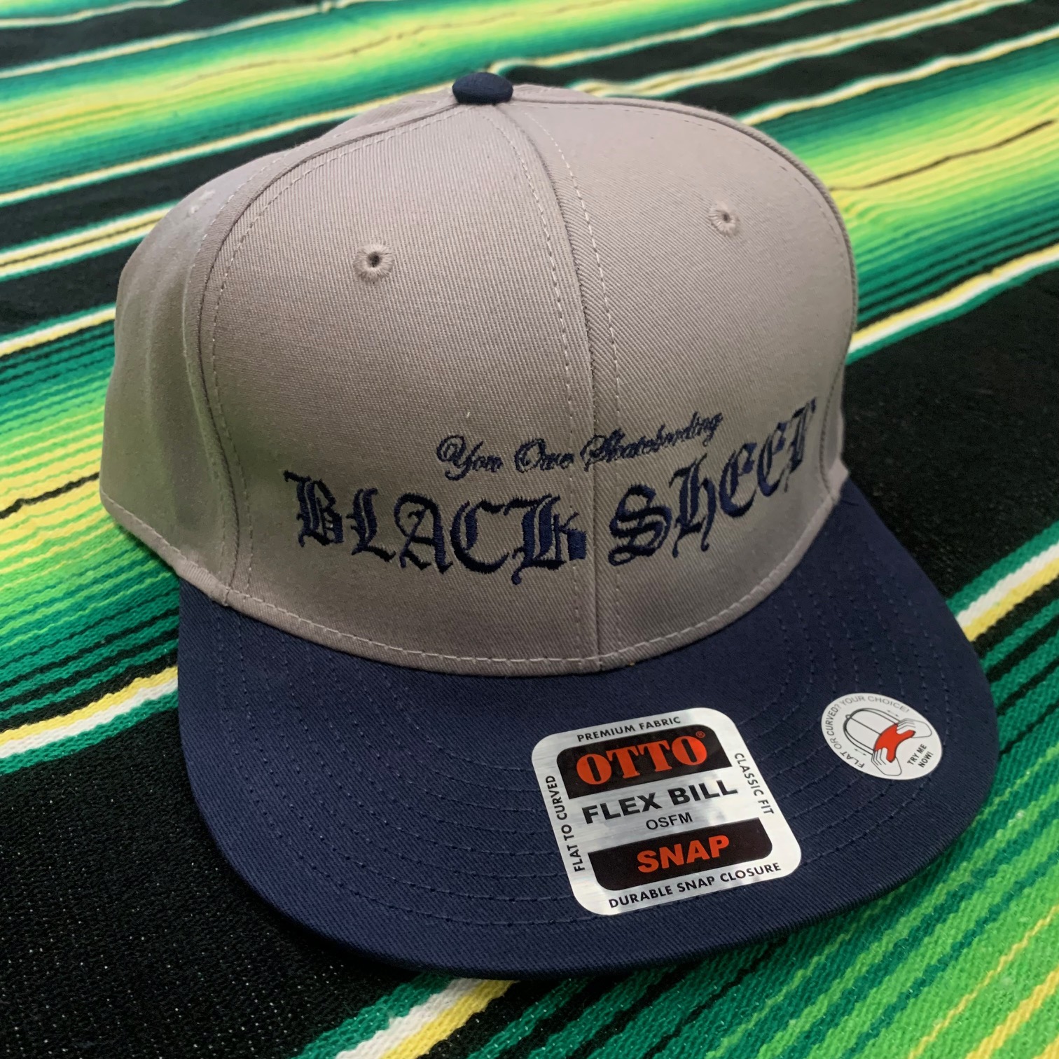 BLACK SHEEP SKATES - ブラックシープ "OLD E" CAP (NAVY/GRAY)
