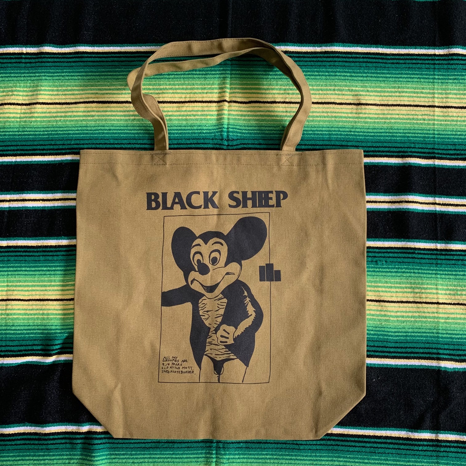 BLACK SHEEP SKATES - "M-MOUSE" トートバック (ARMY)