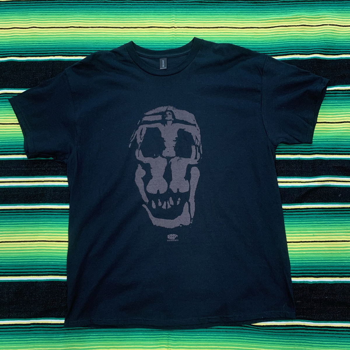 BLACK SHEEP SKATES - "BROWN LADY SKULL" TEE (BLACK x BROWN) XLサイズ