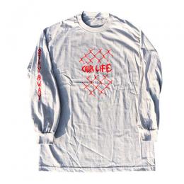 OUR LIFE - アワーライフ "FANCED IN" L/S Tシャツ (ICE GRAY)
