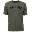 THRASHER - スラッシャー  "MAG LOGO" S/S  Tシャツ (ARMY)