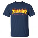 THRASHER - スラッシャー  "FLAME" S/S Tシャツ (NAVY)