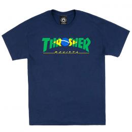 THRASHER - スラッシャー "BRAZIL REVISTA"  Tシャツ (NAVY)