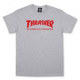 THRASHER - スラッシャー  "MAG LOGO" S/S Tシャツ (GRAY/RED)